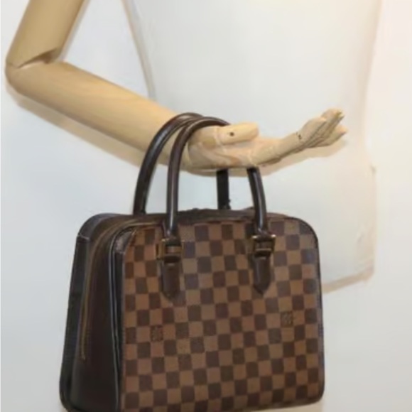Authentic Louis Vuitton Damier Ebene Triana Shoulder Bag Tote Handbag - Picture 4 of 16